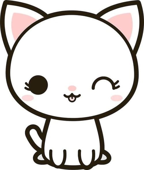 dessin chat kawaii facile