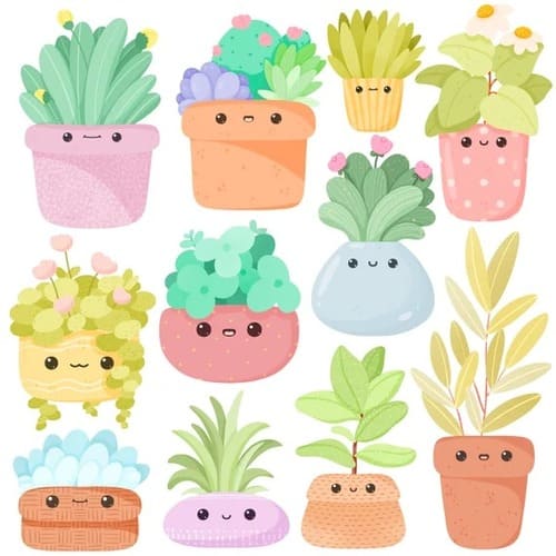 dessin plante kawaii facile