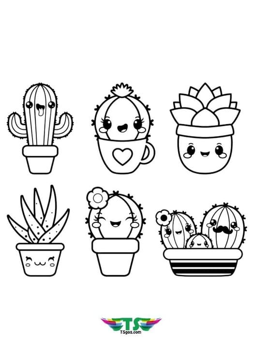 dessin plante kawaii facile