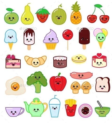 dessin aliment kawaii facile