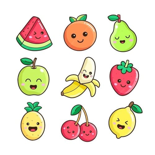 dessin fruits kawaii facile