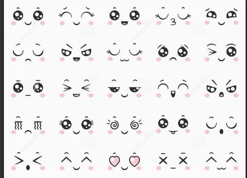 dessins yeux kawaii